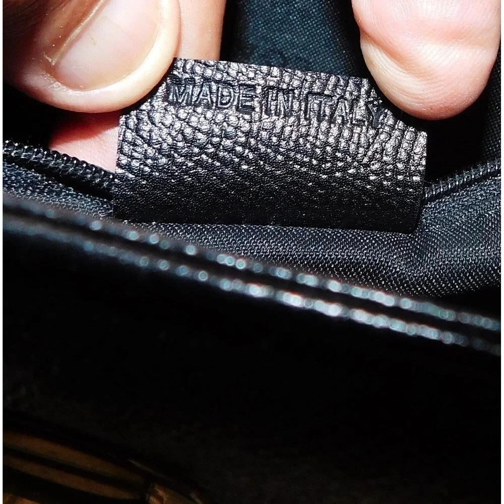 Bvlgari Black Textured Leather‎ Backpack Bag Italy
